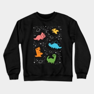 Cute Space Dinosaurs Rainbow Crewneck Sweatshirt